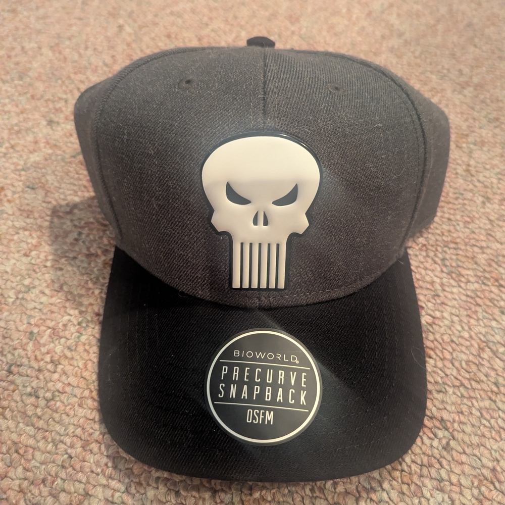 Marvel Black and Gray Skull Snapback Hat